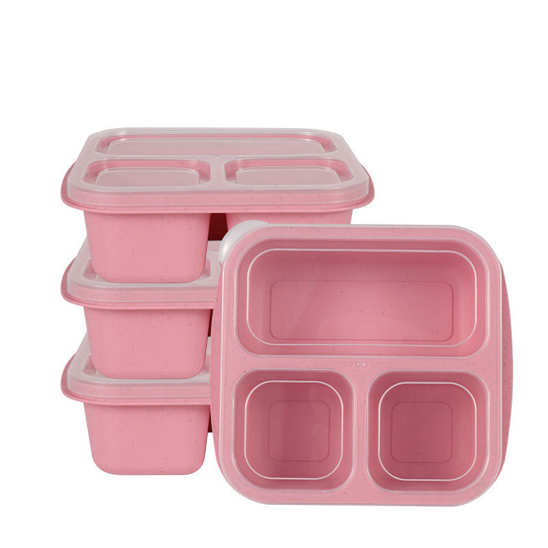 Amazon 小麦わら 3 コンパートメント スナックボックス リサイクル弁当箱 ドライフルーツ スナックボックス スナックコンパートメント ランチボックス|undefined