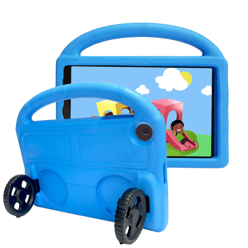 Suitable for T510 Tablet Protective Case, T515 Protective Cover, Portable Strap, Cartoon Children's Wheeled Full-Cover Case with Stand