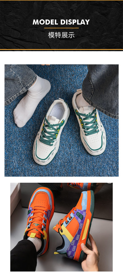Giày sneaker nam cổ lửng thoáng khí phối màu, đế dày gót 3–5 cm — G 8220m Xanh dương, G 8220m Xanh lá, G8220 màu cam, G8220 xám đen chi tiết 11