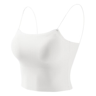 Orange inner banana concave spring and summer vest thin condole strap women's bottoming inner simple style outer wear non-steel ring with breast pad women's breast tube