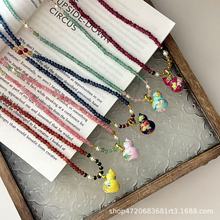 潮风多巴胺葫芦项链配饰长款精致轻奢彩色珐琅挂绳挂链串珠毛衣链