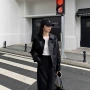 春秋宽松新款长袖皮衣