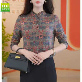 秋冬洋气小衫气质减龄保暖百搭显瘦上衣女士妈妈遮肚显瘦打底衫春
