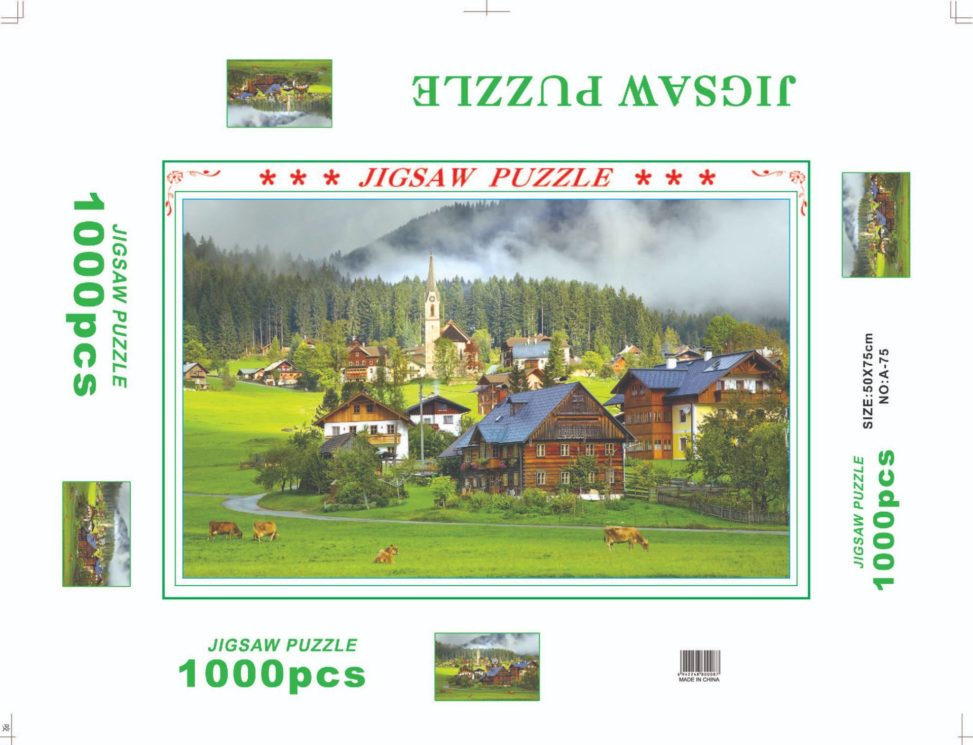 Rompecabezas para adultos 1000 piezas de papel dibujos animados paisaje alta dificultad cerebro quema juego juguetes educativos puesto en el mercado nocturno pequeños productos