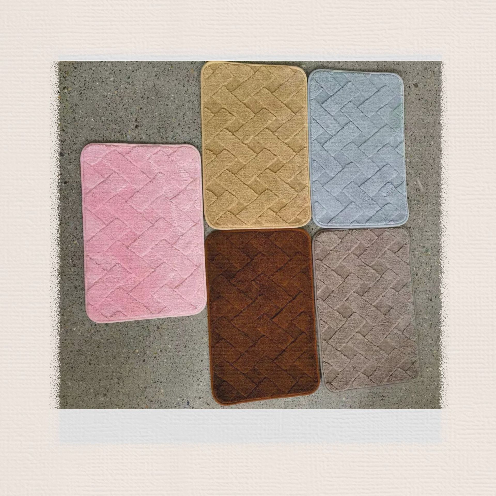 Bloqueado Jacquard de color simple almohadilla de piso almohadilla antideslizante absorción de agua almohadilla de puerta esponjosa alfombra de baño de color sólido almohadilla de cama