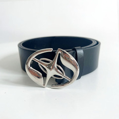 Fashion Belt for Women, Decorative Jeans Belt, Unisex Belt, Trendy Casual Belt with Smooth Buckle, Black, Versatile