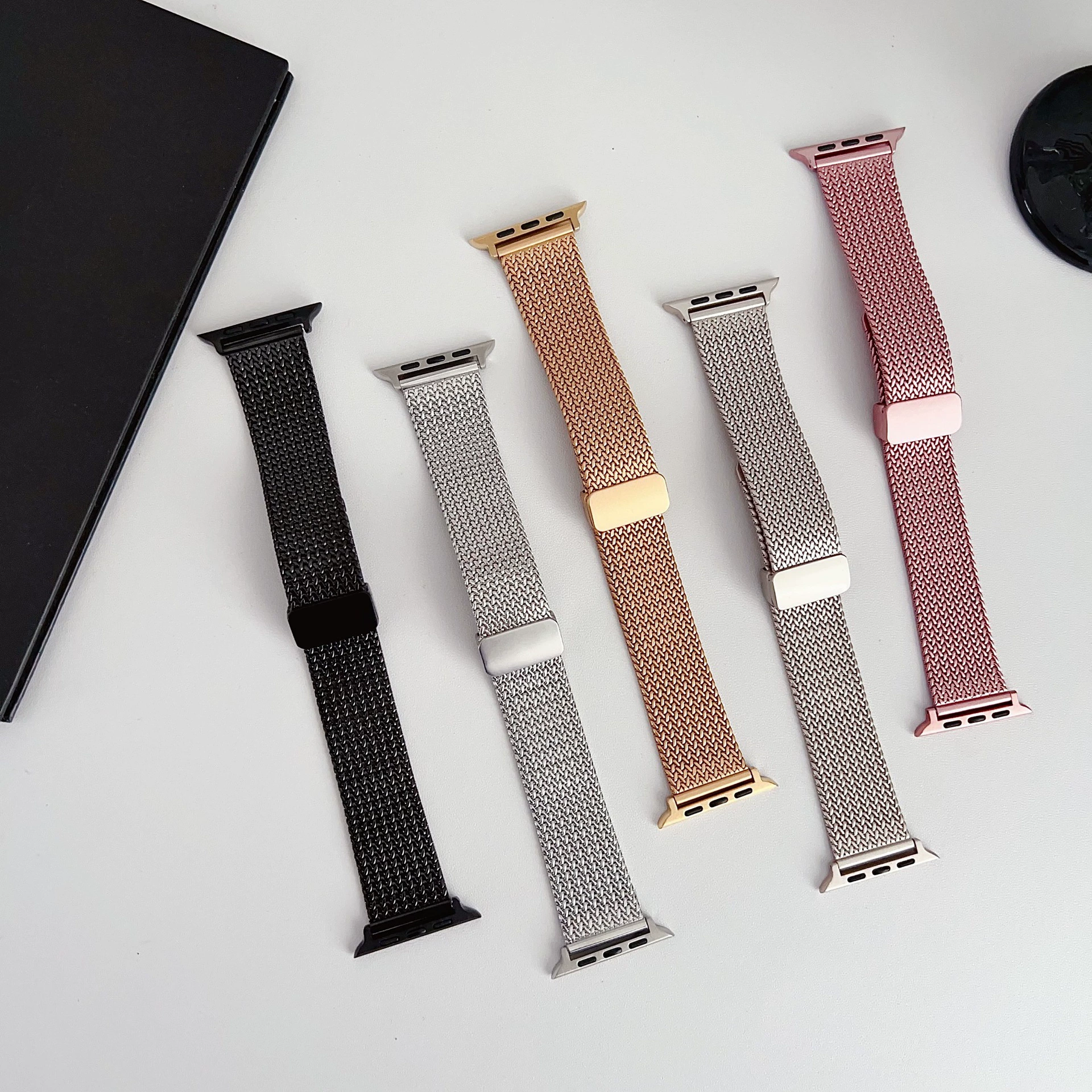Подходит для iWatchs9/S10 Apple Watch Applewatch8 ремешок SE пшеничные зёрна металл ультра магнитное всасывание