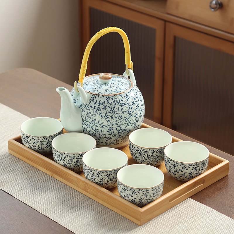 Liliang tetera conjunto de té de gran estilo japonés bandeja de té de cerámica taza de té Mesa hogar gran capacidad 1200 ml