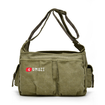 新款複古帆布男包 大號單肩斜挎 男士包外貿出口大工具包廠家包包