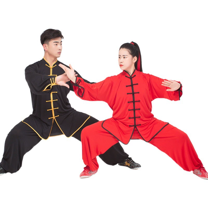 Фабрика молочной шелковой одежды оптом с длинными и короткими рукавами Мужская и женская одежда для тренировок по теневобоксу одежда для боевых искусств утренняя одежда для упражнений