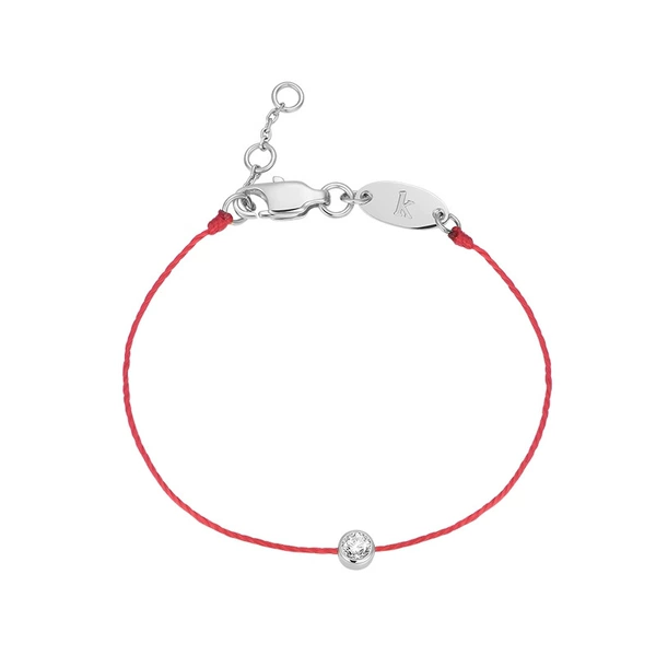 Solitaire full rope bracelet [red-silver]