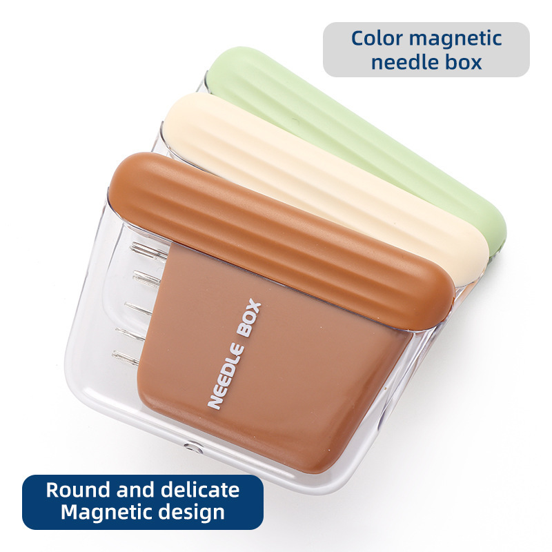 Caja de agujas magnéticas portátil para el hogar, conjunto de agujas de coser para el dormitorio de estudiantes, caja de almacenamiento de color, agujas de coser a mano de múltiples especificaciones