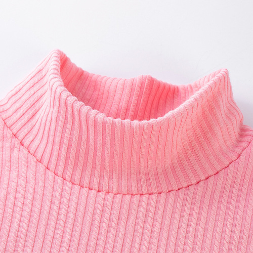 Children's soft cotton padded warm innerwear for autumn and winter, unisex, round neck T-shirt base shirt, V-neck top, autumn clothes