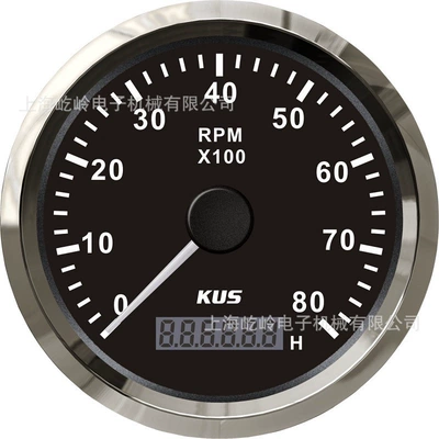 Engine Modified Universal Tachometer | automobile instrument - silver-edge-black-base-8000rpm