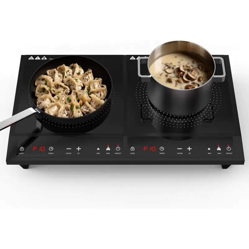 Double Induction Cooktop,Portable Induction Cooker with 2 Bu