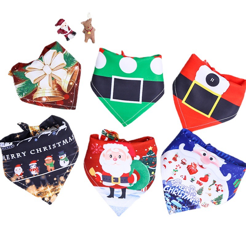 猫咪狗狗三角口水巾圣诞节雪人老人麋鹿宠物用品围脖肚兜衣服厂家