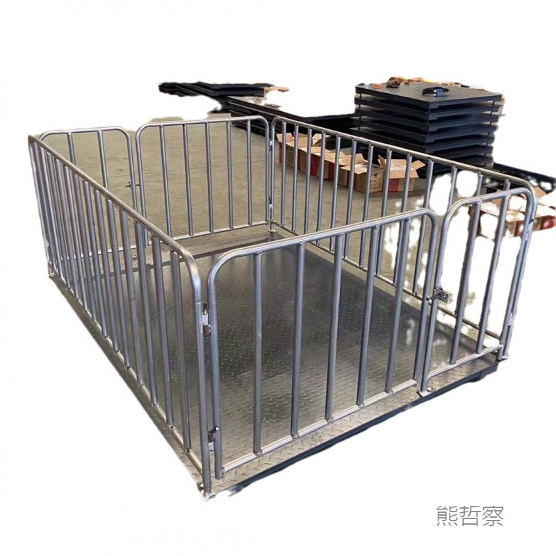 Wheeled Floor Scale Weighing Pig Electronic Scale Weighing Cow Floor Scale Weighing Pig Mobile Floor Scale Wireless Floor Scale with Fence