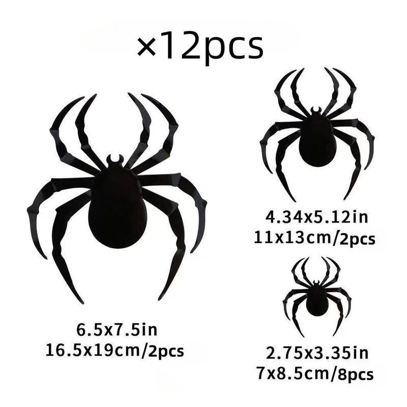 新しいハロウィン夜光コウモリ3D立体黒コウモリウォールステッカー、ハロウィンパーティーの雰囲気作りに光るコウモリ|undefined