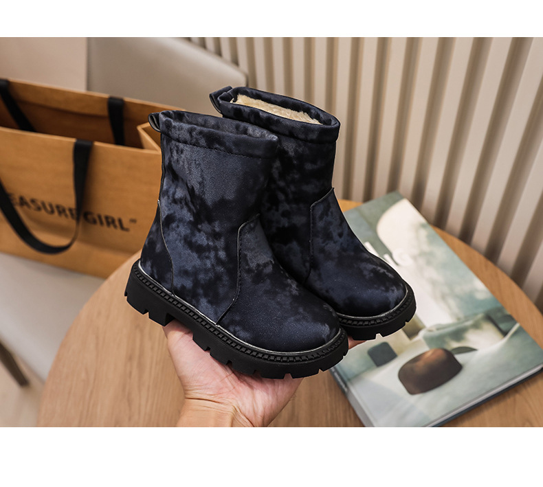 2024 Winter New Girls' Thick Warm Leather Children's Snow Baby Cotton Boots Trendy_voghion.com