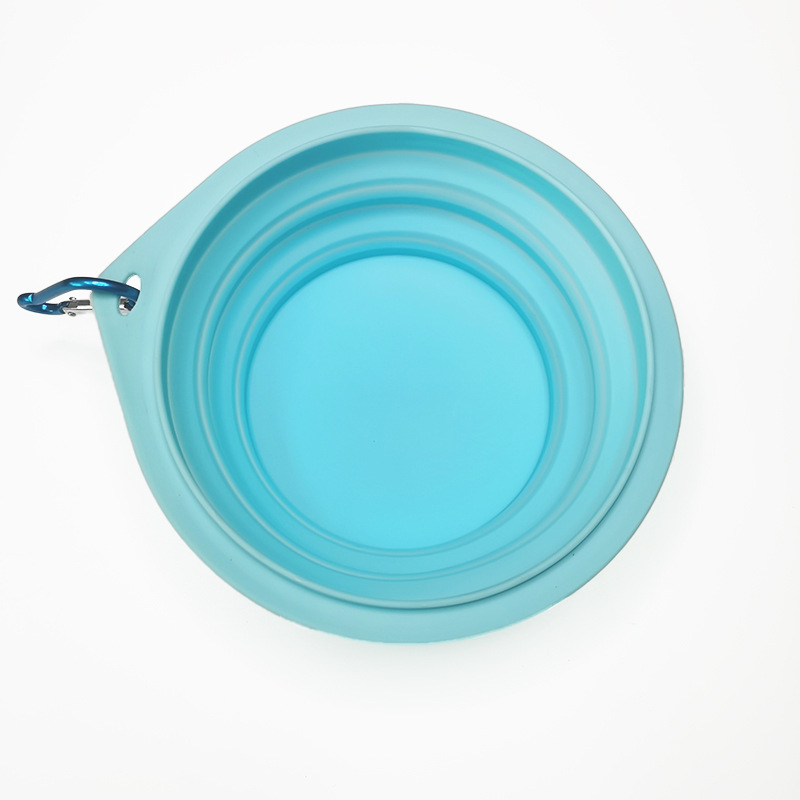 Portátil plegable perro tazón silicona Pet Bowl gato tazón beber tazón al aire libre viajes colgando tazón de comida fábrica al por mayor