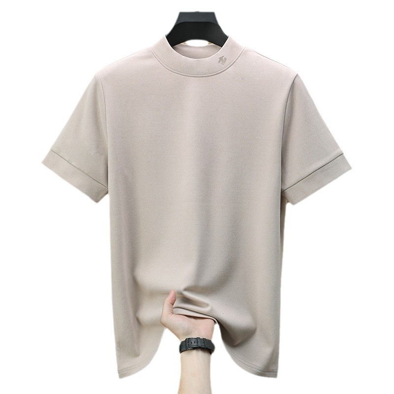 Men's keep warm double-sided velvet solid color T-shirt