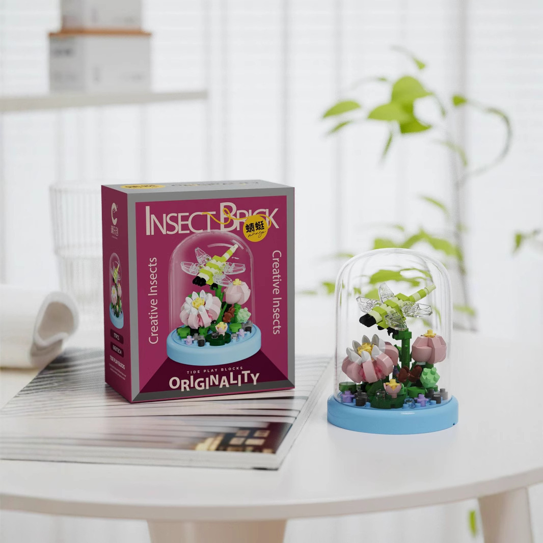 Chao Le Chuang 7423-7428 Insectos Construyendo Animales Abeja Mariposa Bloques de construcción Flor Juguetes para niños Compatible con Lego