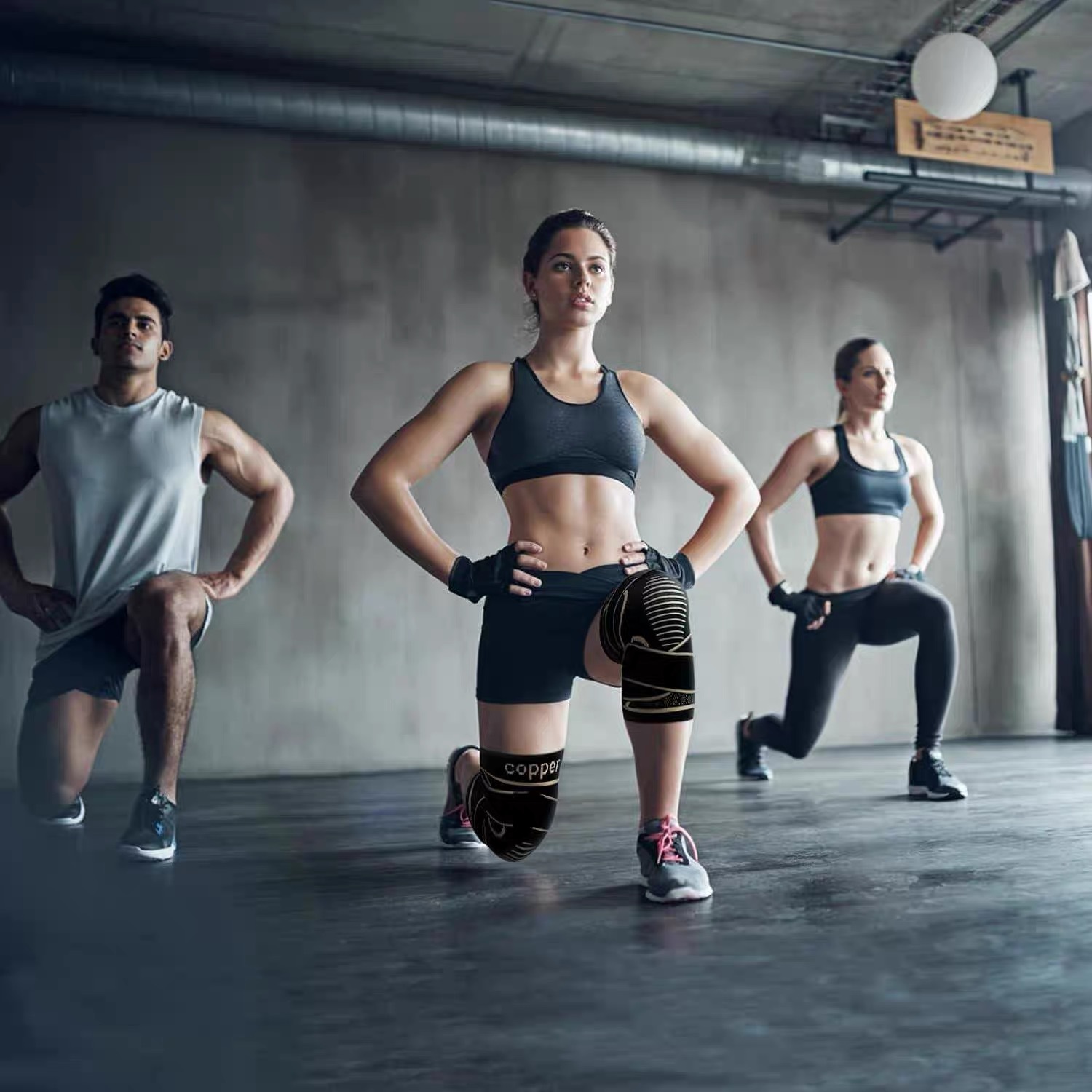 Rodilla deportiva bronce nylon escalada baloncesto prensado correa de soporte ventilado menisco articulación rodilla de carrera