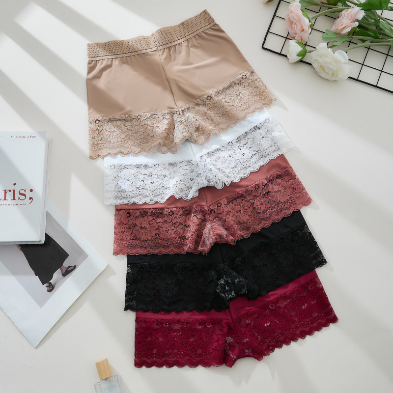 Nuevos pantalones de encaje de hielo para mujeres, encaje sexy, ropa interior de cintura alta transpirable, comercio exterior transfronterizo