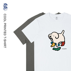 メンズファッション、爽やかなプリントTシャツ、メンズファッション、ラウンドネック、ゆったりとしたカジュアル、多用途、カラフル、カップルスタイルのトップス