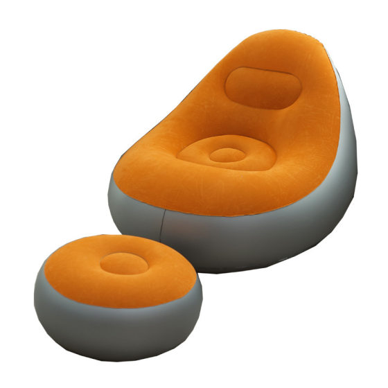 Velvet pump inflatable folding new foldable feet sofa storage pvc inflatable single backrest recliner planting sofa lazy