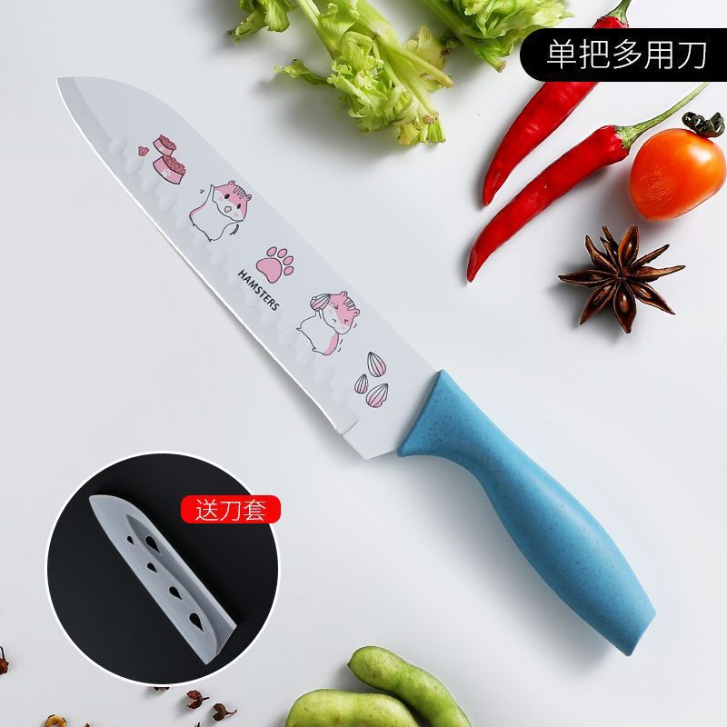 Cuchillo de cocina de doble cara cuchillo de corte de platos para bebés herramientas de alimentos auxiliares de cocina cuchillo de frutas dormitorio lindo cuchillo de impresión image 7