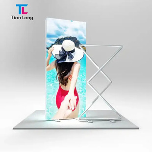 Portable Led Foldableing Light Box Exhibition Light Box Indoor and Outdoor Background Wall Display Luminous Advertising Stand Seg Light Box