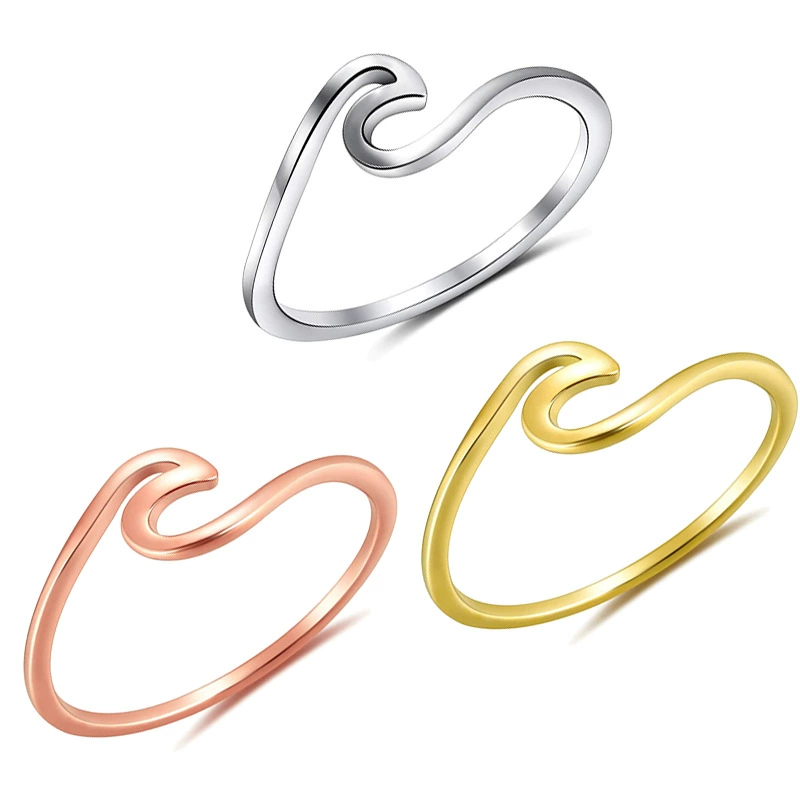 Звезда и Европейская мода геометрическое кольцо персонализированное простое кольцо женское волна украшения для рук креативные новые аксессуары
