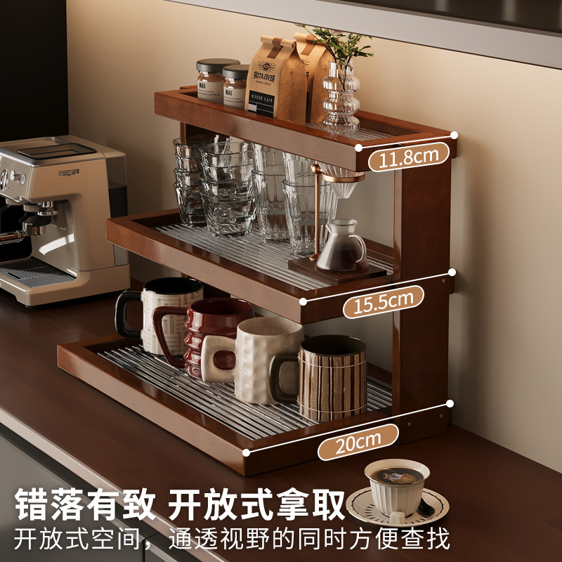 高颜値デスクトップ棚カップ棚アクリル多層展示棚テーブルテーブルテーブル茶室カップ収納棚|undefined