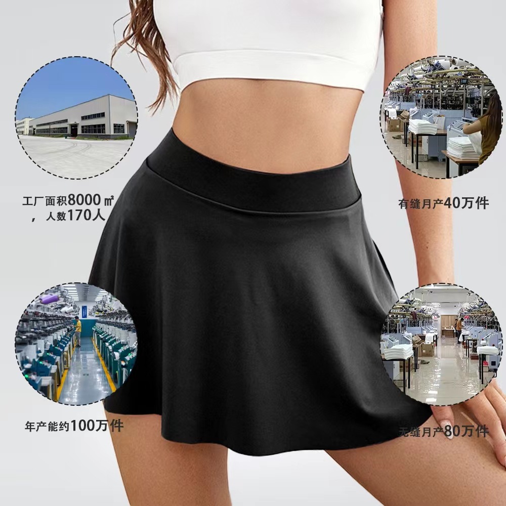 YWBIN nueva transfronteriza falso de dos piezas ropa de yoga Falda corta culottes deportivos corriendo fitness tenis falda deportiva básica