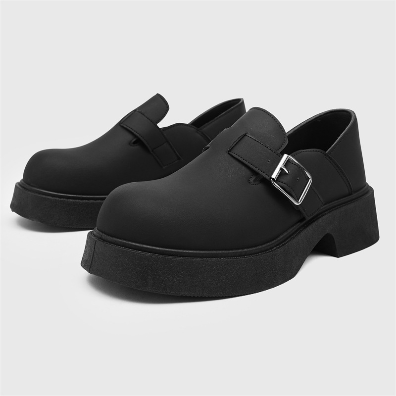 Zapatos de cuero de hombre, tendencia de moda de alto valor japonés, zapatos de derby de caída británica, zapatos casuales para hombres.