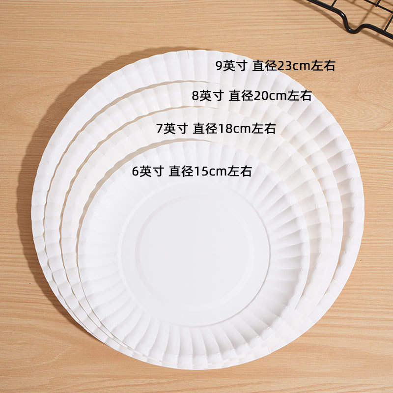 Placa de papel desechable de tornillo blanco transfronterizo de fiesta placa de papel infantil puede dibujar placas de papel hechas a mano en stock