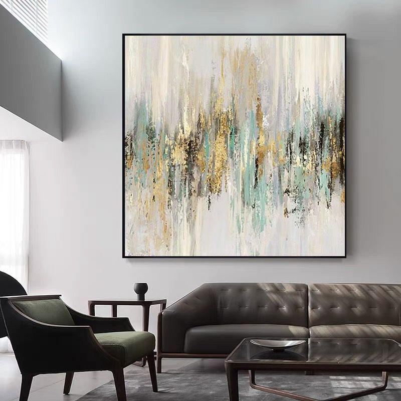 手绘油画美式玄关装饰画客厅轻奢挂画餐厅现代北欧沙发背景墙壁画