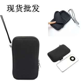Cross-border in stock diving material zipper mobile phone bag outdoor sports portable waterproof and dustproof data cable hard disk storage bag