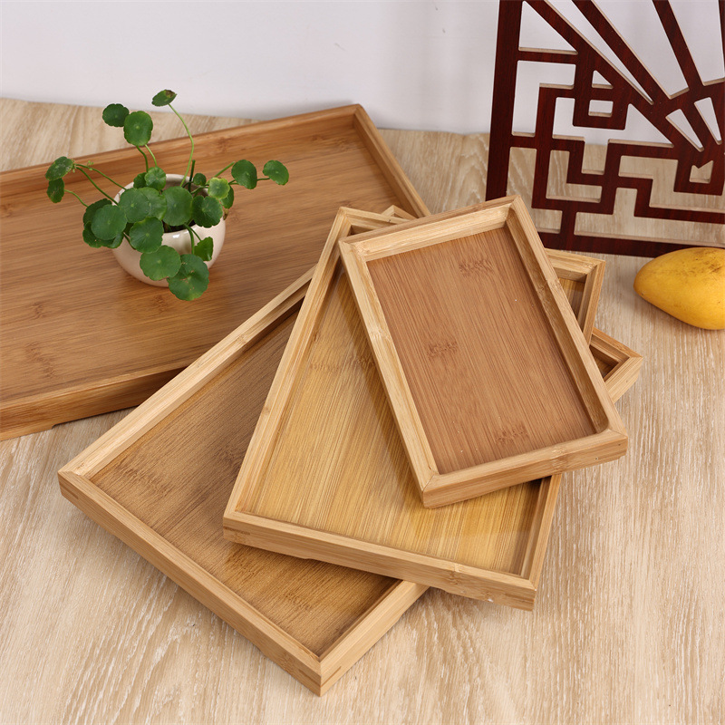 直角托盘竹托盘茶水盘酒店餐厅快餐盘水果托盘日式竹制茶托长方形