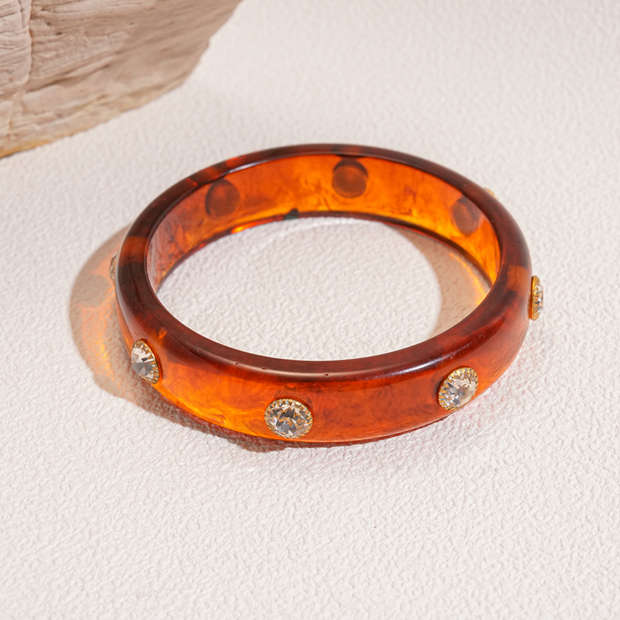 Brazalete de color geométrico de diamantes acrílico europeo y americano personalidad transfronteriza simple pulsera de nicho lujoso ligero de alta sensación de brazalete
