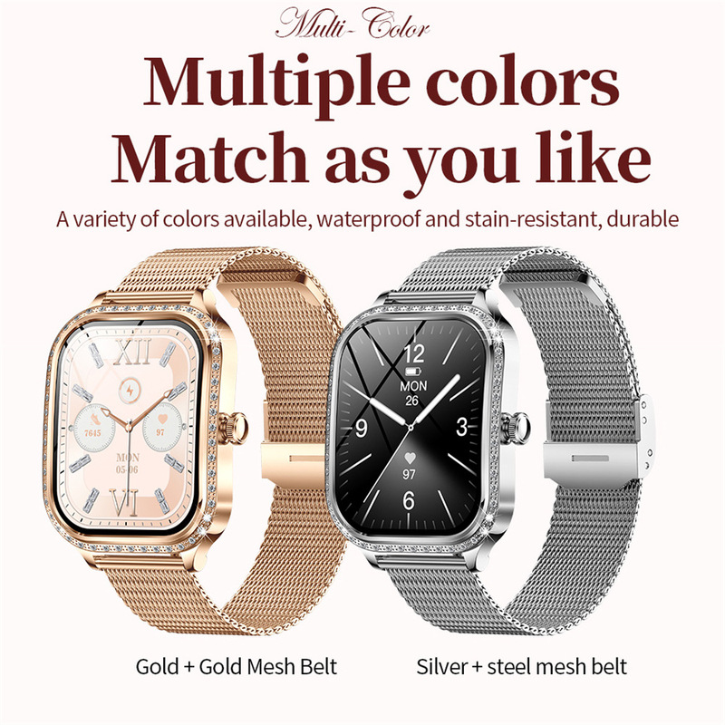 [Cross-border Exclusive] Women's Smart Watch Heart Rate Blood Pressure Blood Oxygen Bluetooth Fashion Bluetooth Call Watch MK88