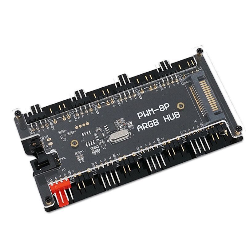 Wireless remote control ARGB controller 5v3 pin Shengguang synchronous pwm temperature control desktop computer chassis fan hub