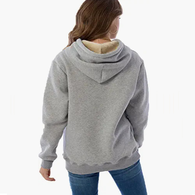Damen Plüsch Strickjacke Mit Kapuze Winter Kapuzenpullover Jacke_voghion.com