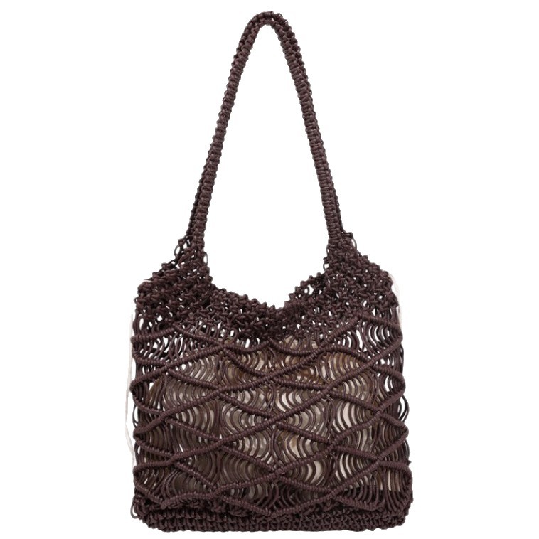 Bolso Tote de Paja Tejida con Diseño Calado para Uso Diario