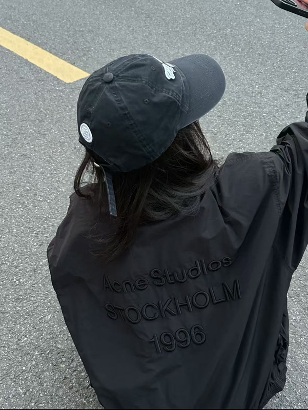新款Acne外套时尚休闲立体字母刺绣宽松拉链夹克25秋季男女同款|undefined