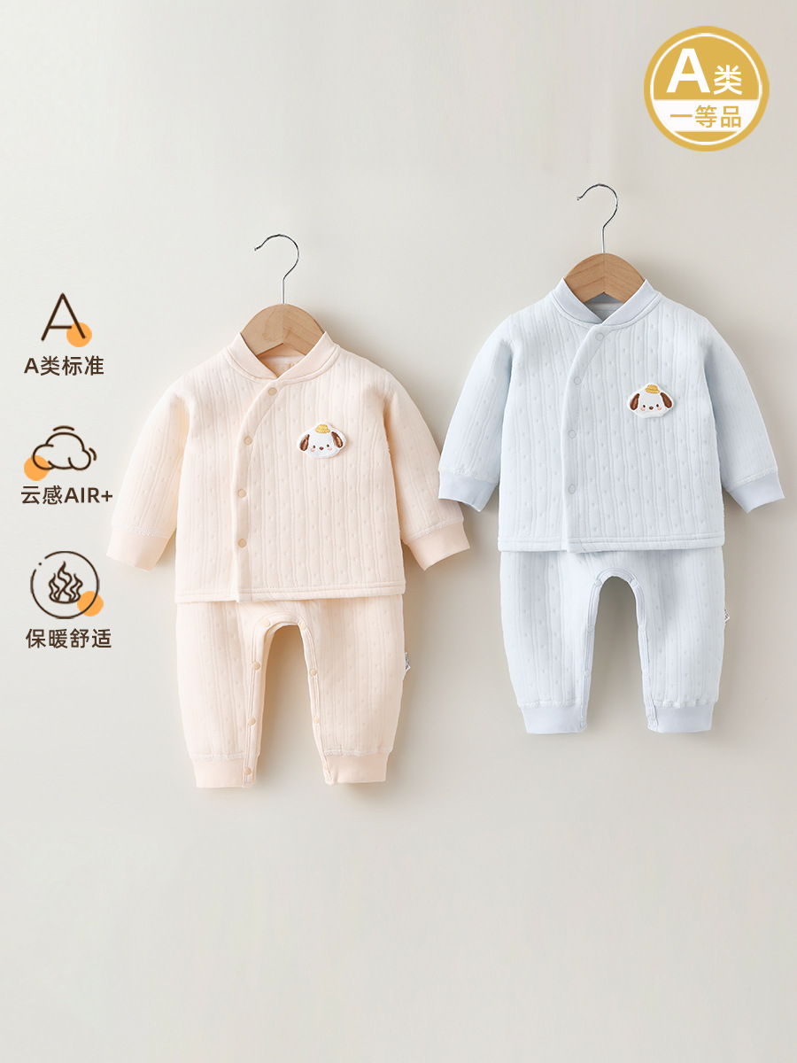 Autumn and Winter New Baby Home Clothes Set, Class a Warm Cotton-Padded Autumn Clothes and Pants for Newborns