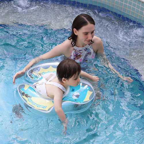 swimbobo baby swimming ring, children's armpit ring with seat pocket, upper and lower transparent double airbag lying ring