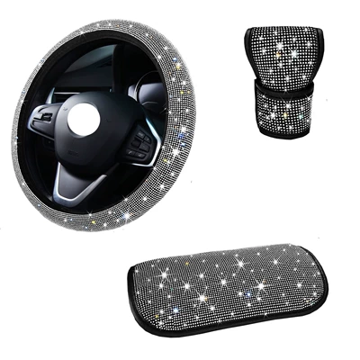 Steering wheel cover – Rhinestone Armrest Box Pad, Gear Handle