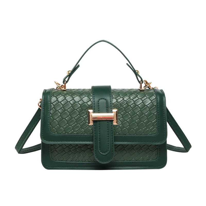 Tejido color sólido 2025 simple combinación de colores moda compras casual retro calle mensajero bolso cuadrado pequeño de un solo hombro